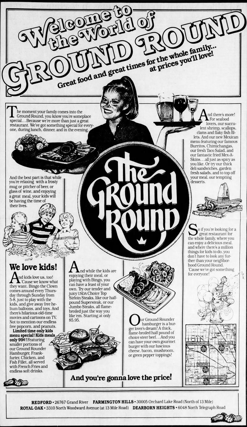 Ground Round - Jan 1983 Ad